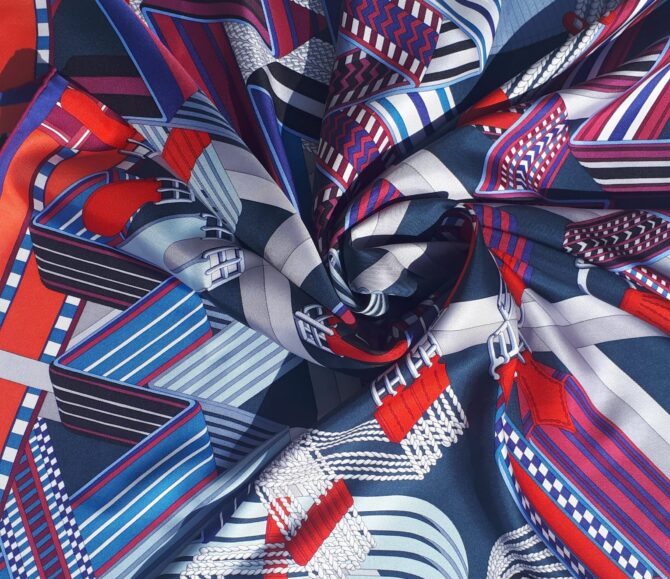Carré Hermès Sangles en zigzag par Virginie Jamin 2017 Etat neuf, livrée dans sa boîte – Image 3