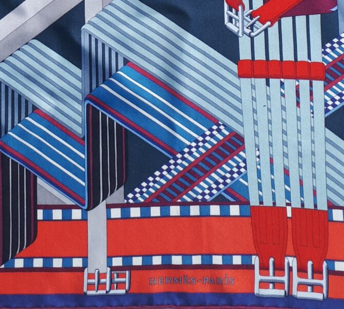 Carré Hermès Sangles en zigzag par Virginie Jamin 2017 Etat neuf, livrée dans sa boîte – Image 4