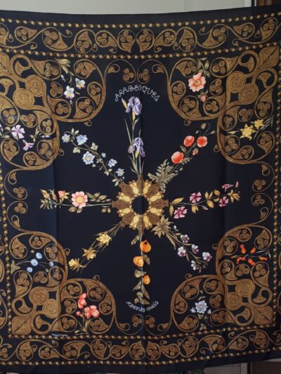 Arabesques par Henri d'origny 1964 Châle en Cachemire et soie