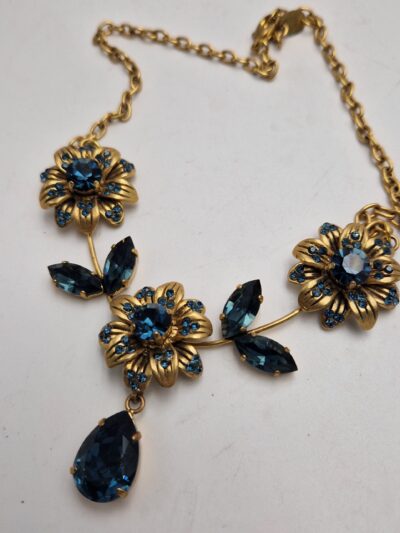 Collier Poggi en métal doré et strass