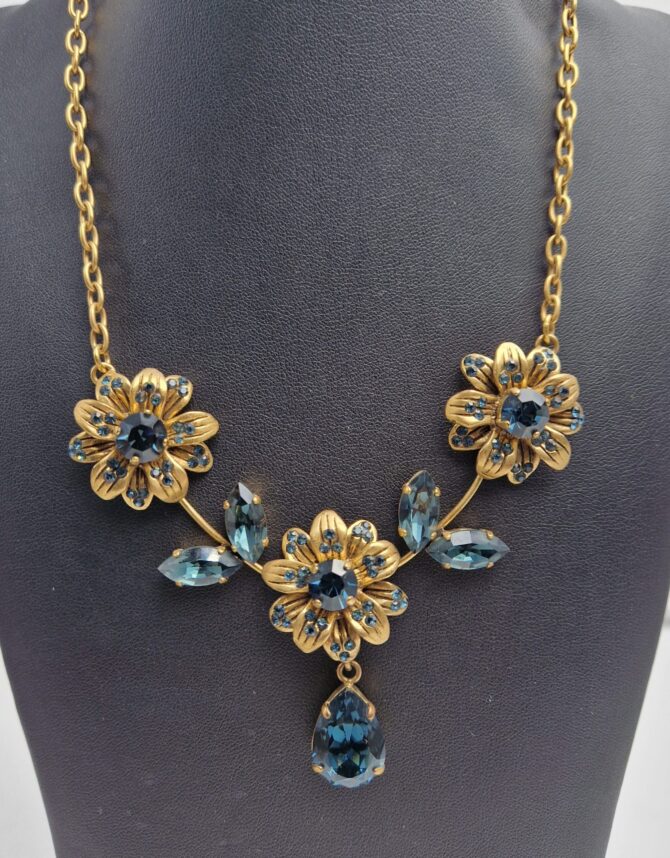 Collier Poggi en métal doré et strass – Image 4