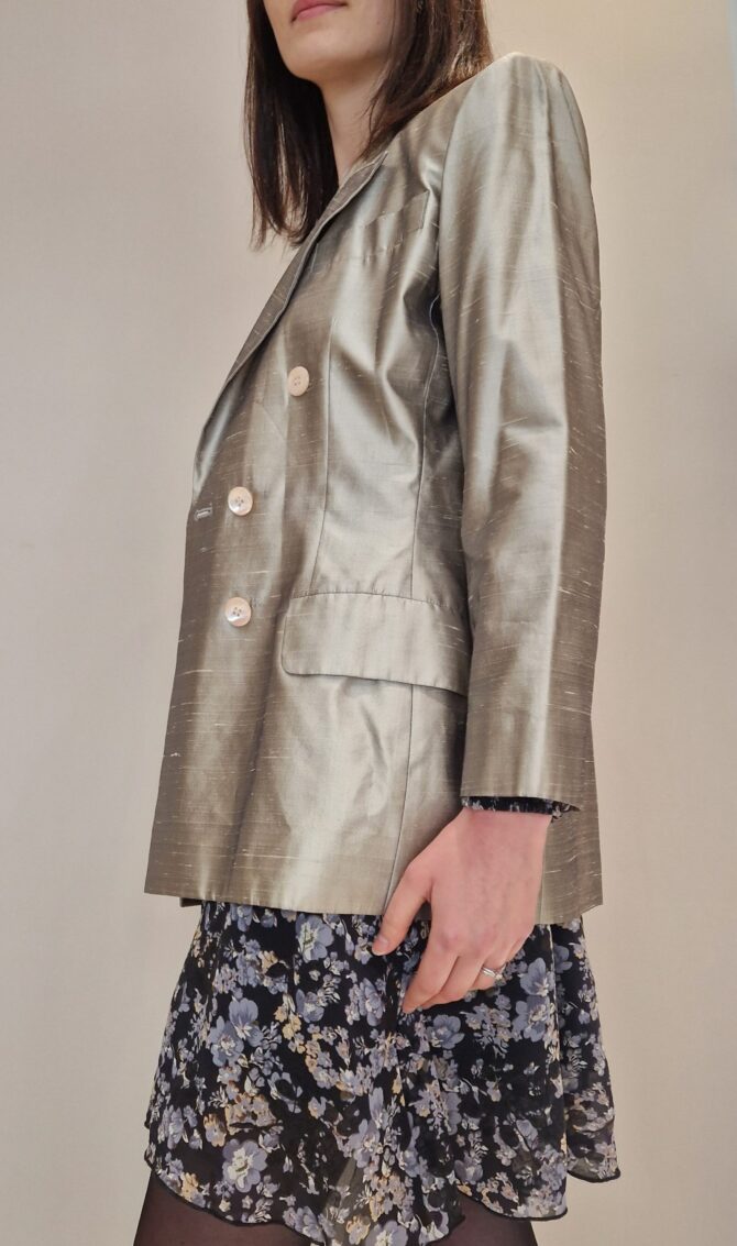 Veste Yves Saint Laurent en soie années 90 – Image 2