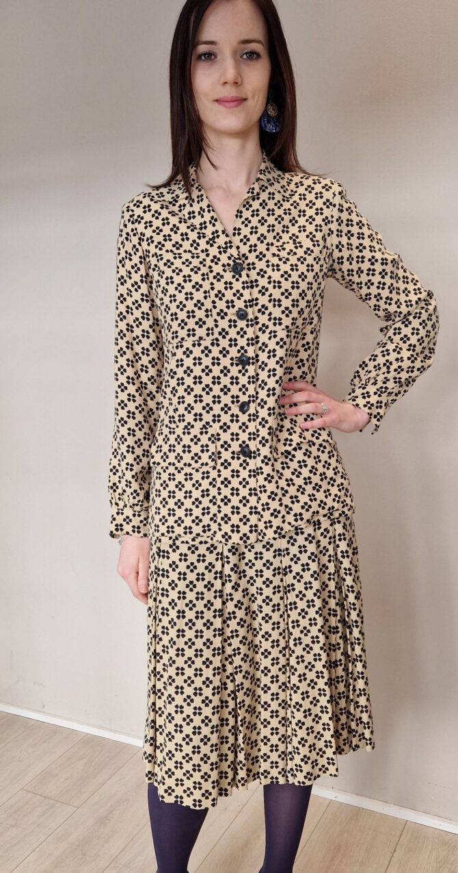 Tailleur Yves Saint Laurent rive gauche en soie années 70 – Image 7