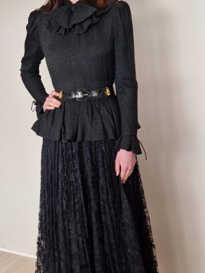 Longue robe noire Haute Couture Nina Ricci