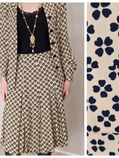 Tailleur Yves Saint Laurent rive gauche en soie années 70