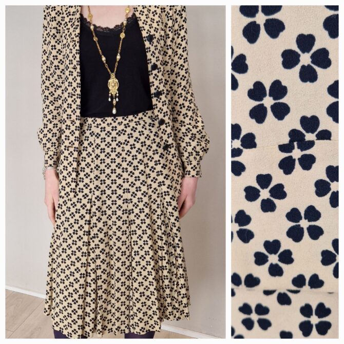 Tailleur Yves Saint Laurent rive gauche en soie années 70