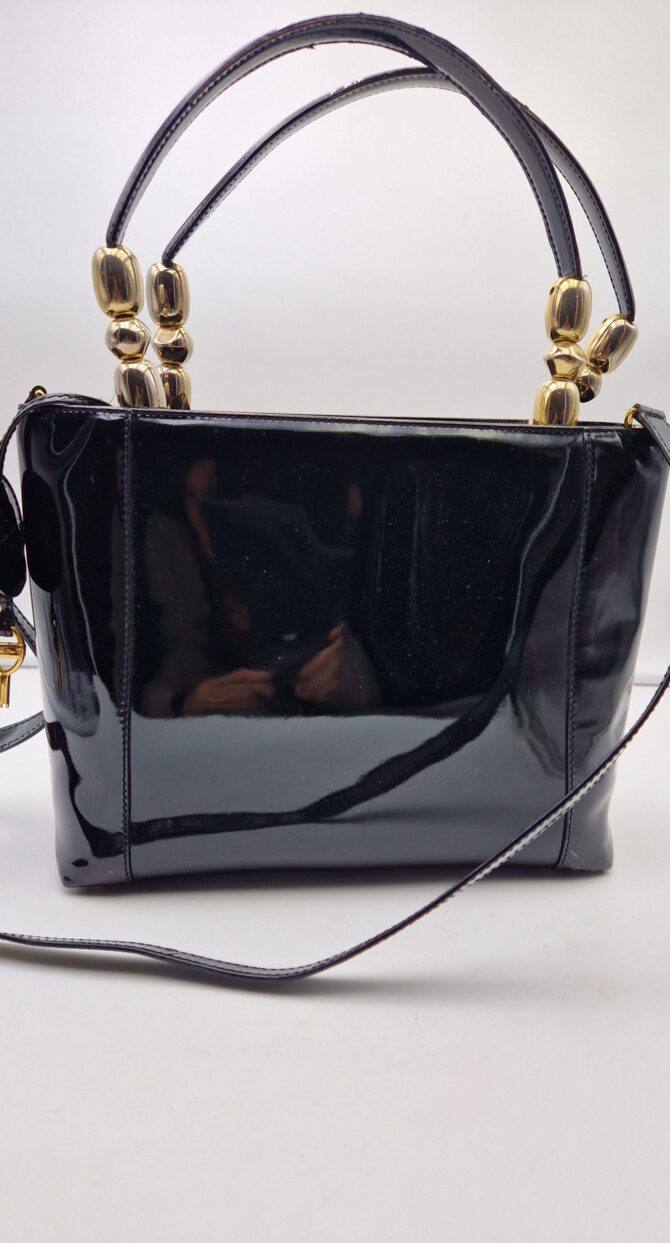 Superbe Sac Christian Dior en cuir verni noir – Image 14