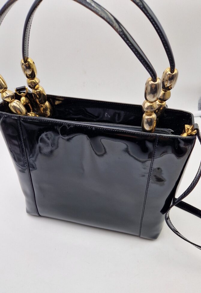 Superbe Sac Christian Dior en cuir verni noir – Image 10