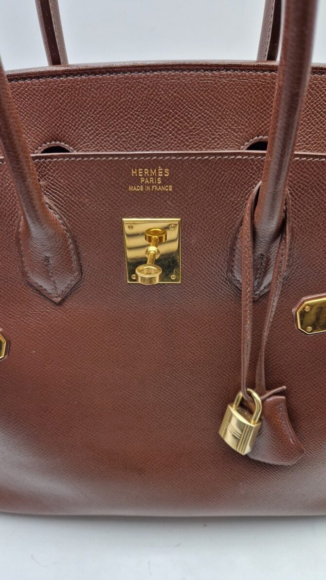 Birkin Hermès en cuir togo marron année 2011 – Image 9