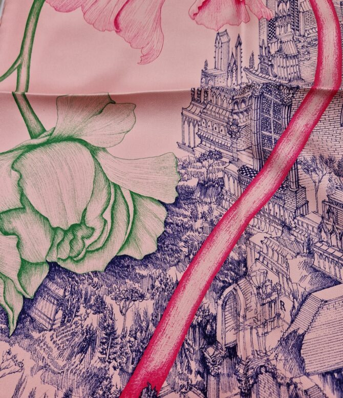 Carré Hermès A l'ombre des pivoines par Octave Marsal et Théo de Gueltz 2019 – Image 9