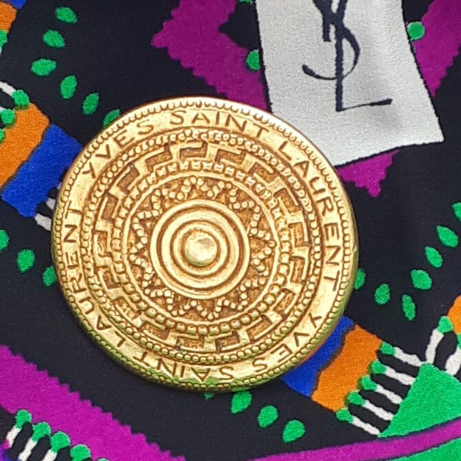 Anneau de foulard Yves Saint Laurent en métal doré