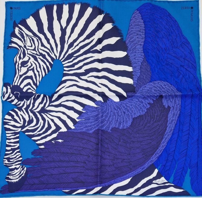 Pochette Hermès zebra Pegasus par Alice Shirley