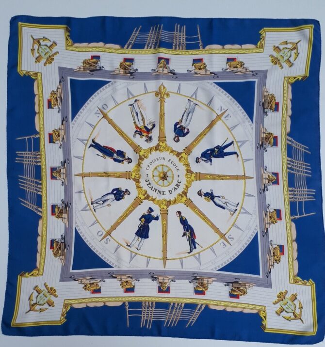 Rare carré Hermès Jeanne d'arc Croiseur par Hugo Grykar