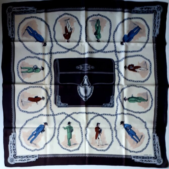 Rare carré Hermès Les banquiers par Hugo Grykar