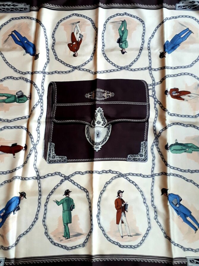 Rare carré Hermès Les banquiers par Hugo Grykar – Image 2
