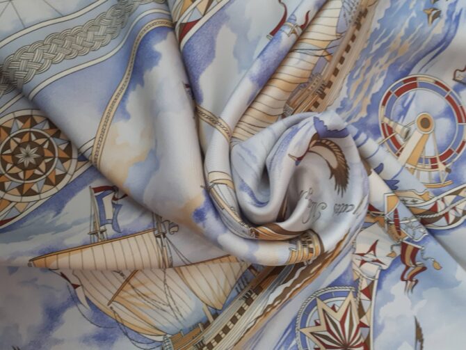 Carré Hermès soie Frégates magnifiques par Dominik A Jarlégant 2004 – Image 4