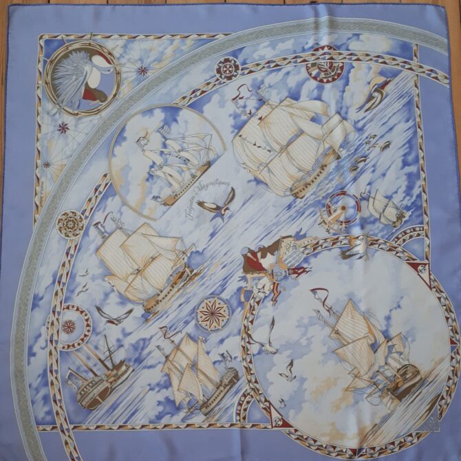 Carré Hermès soie Frégates magnifiques par Dominik A Jarlégant 2004
