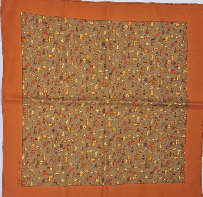 Pochette Hermès en soie La vie à la campagne
