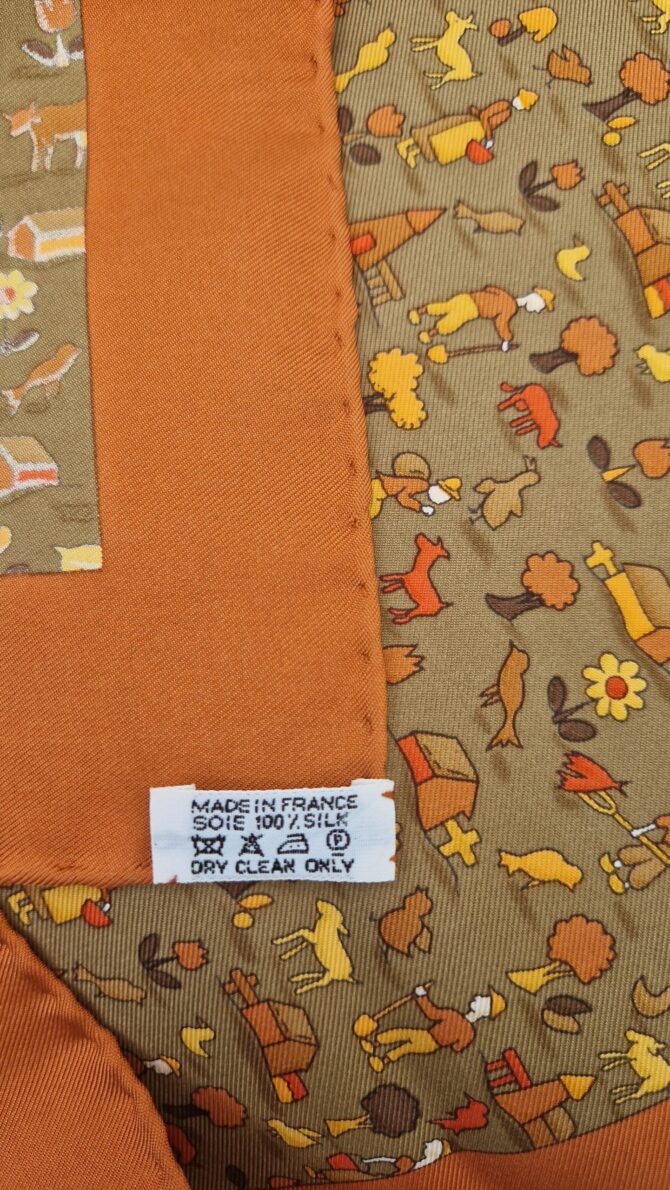 Pochette Hermès en soie La vie à la campagne – Image 5