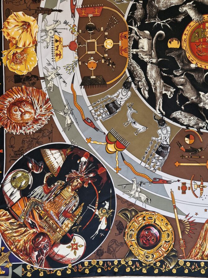 La mythologie des hommes rouges Carré Hermès par Kermit Oliver – Image 5