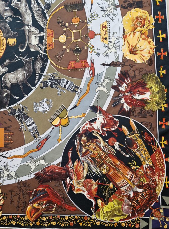 La mythologie des hommes rouges Carré Hermès par Kermit Oliver – Image 4