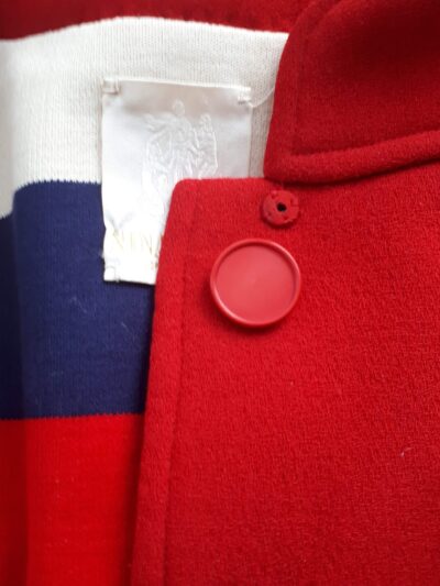 Veste Nina Ricci  Vintage 70, belle doublure tricolore bleu, blanc, rouge