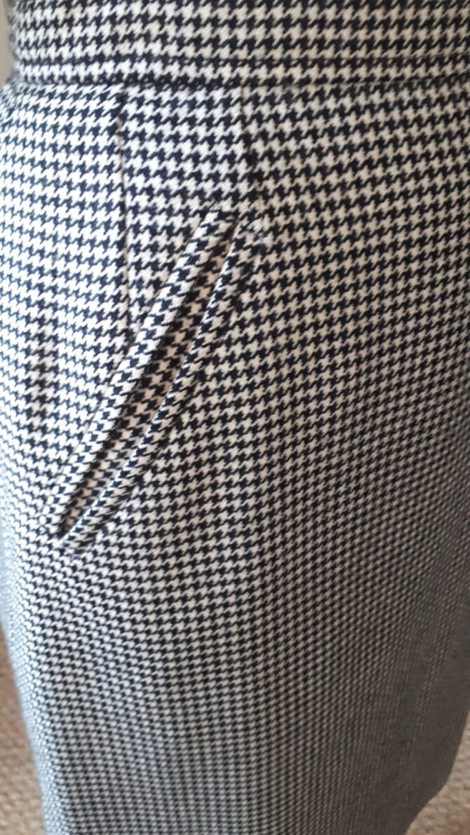Tailleur YSL rive gauche années 90, imrimé pied de poule taille 44 fr – Image 3