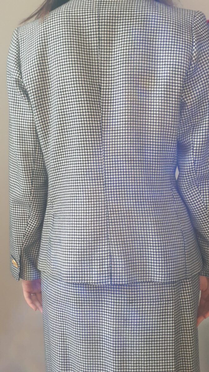 Tailleur YSL rive gauche années 90, imrimé pied de poule taille 44 fr – Image 4