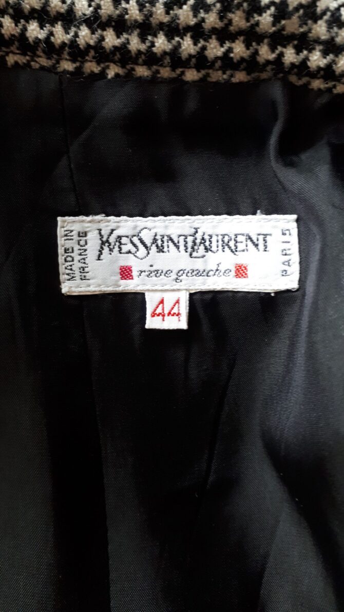 Tailleur YSL rive gauche années 90, imrimé pied de poule taille 44 fr – Image 7