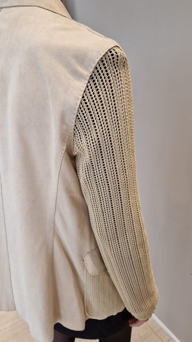 Veste Hermès en peau et tricot vintage – Image 5
