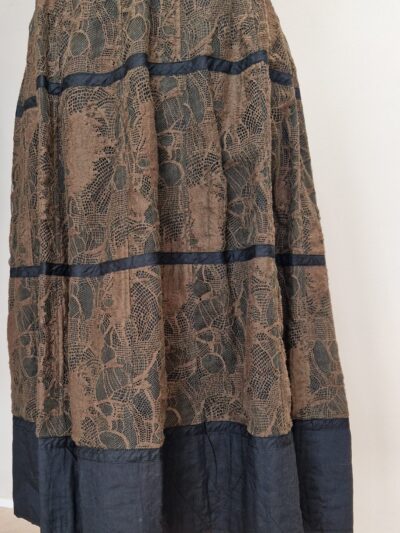 Ravissante jupe Dries Van Noten en coton noir et nylon