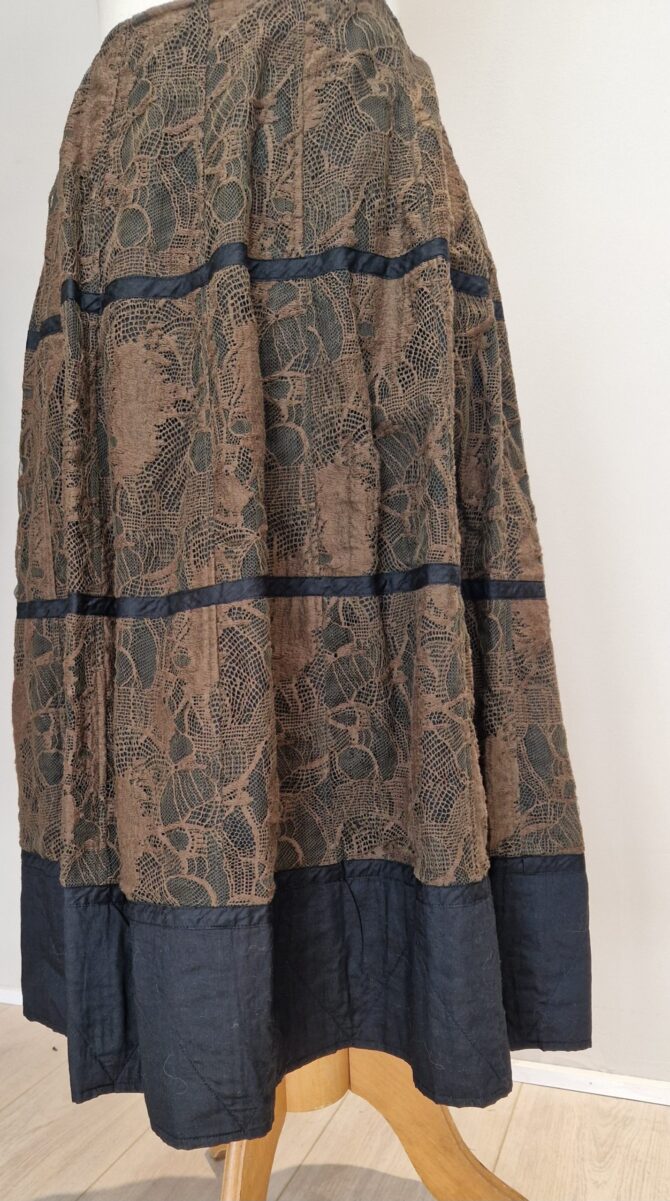 Ravissante jupe Dries Van Noten en coton noir et nylon