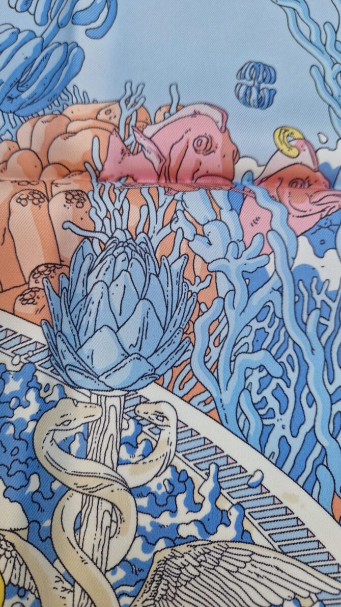 Carré Hermès Etat neuf EX LIBRIS ATLANTIS 70 par Ugo Gattoni – Image 11