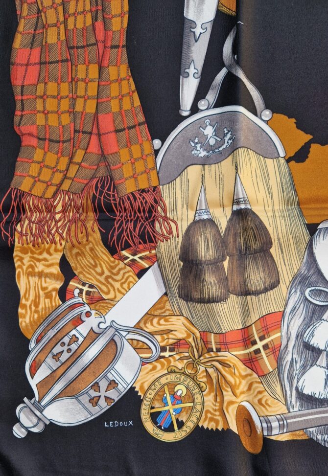 Carré Hermès soie Scotland par Philippe Ledoux 1963 – Image 4