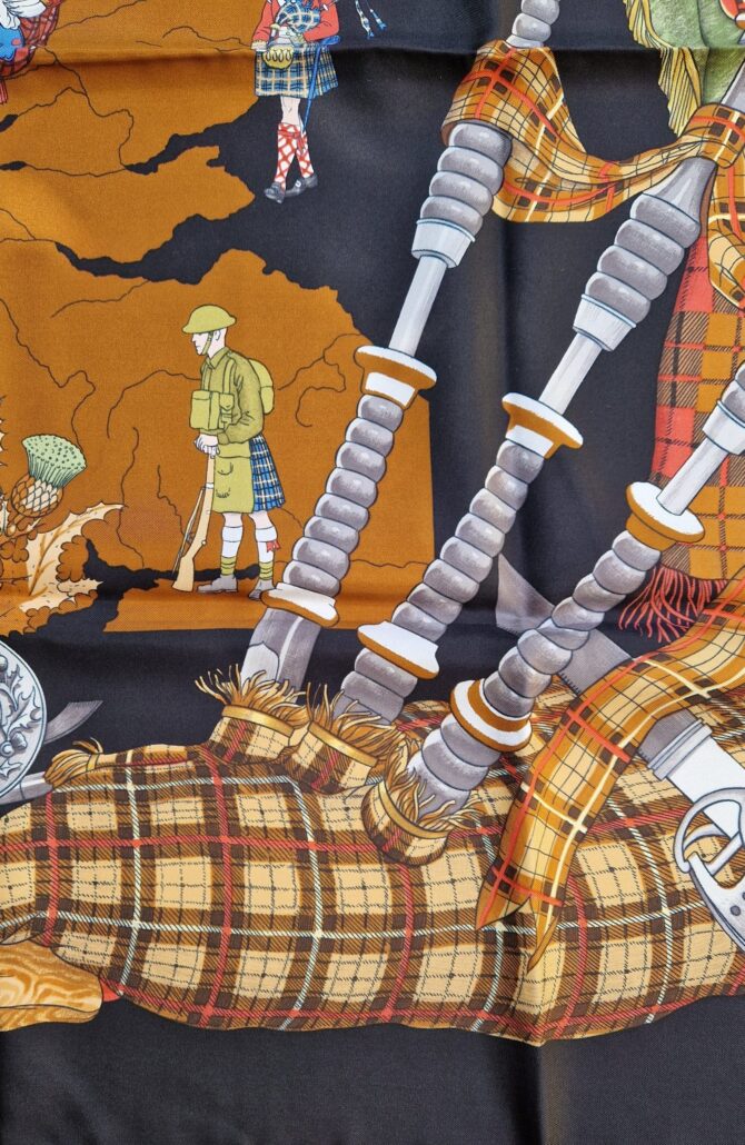 Carré Hermès soie Scotland par Philippe Ledoux 1963 – Image 2