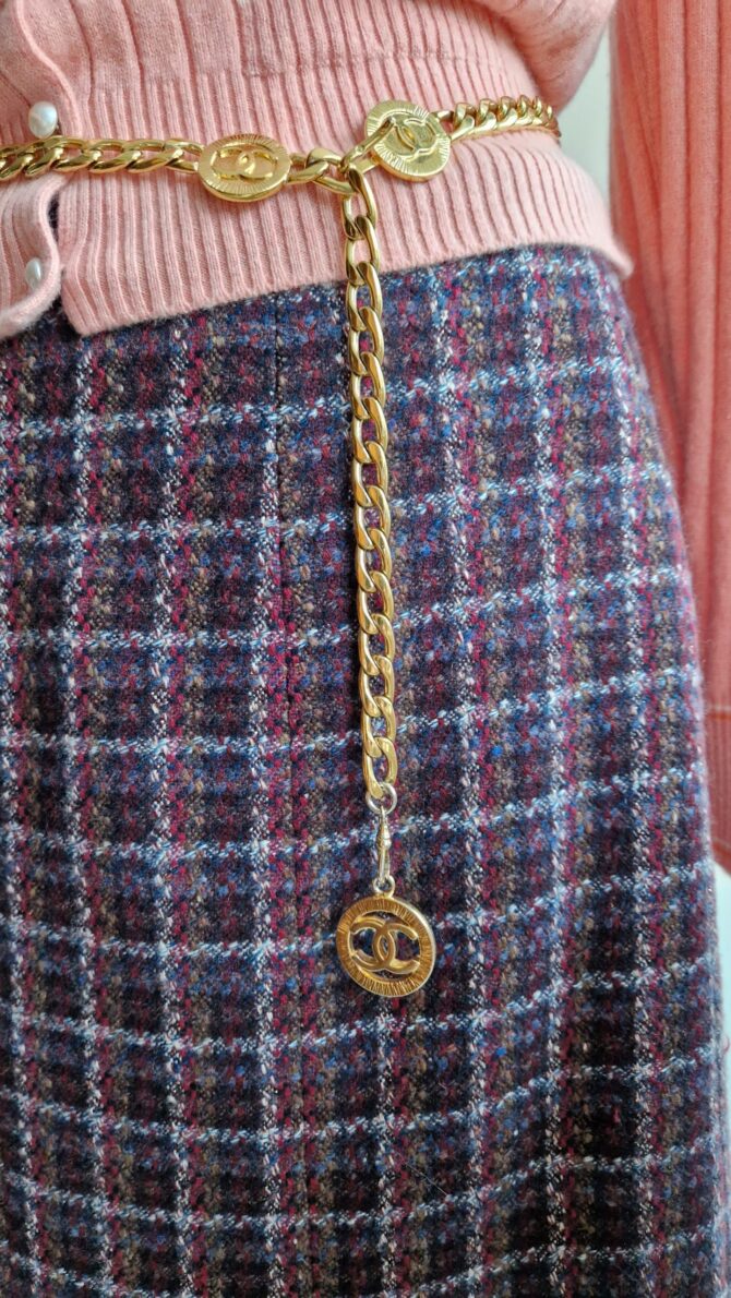 Ceinture Chanel vintage années 90  métal doré – Image 2
