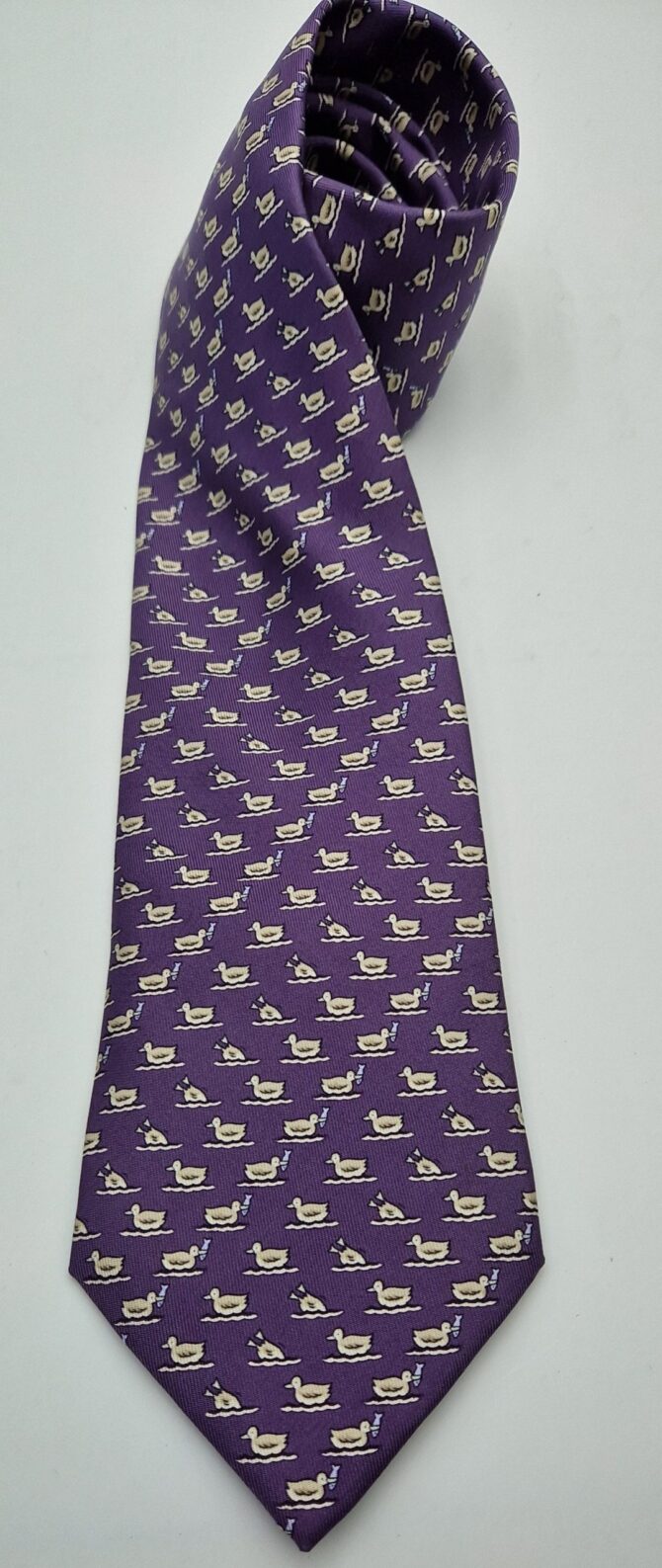 Cravate Hermès motif canards – Image 3