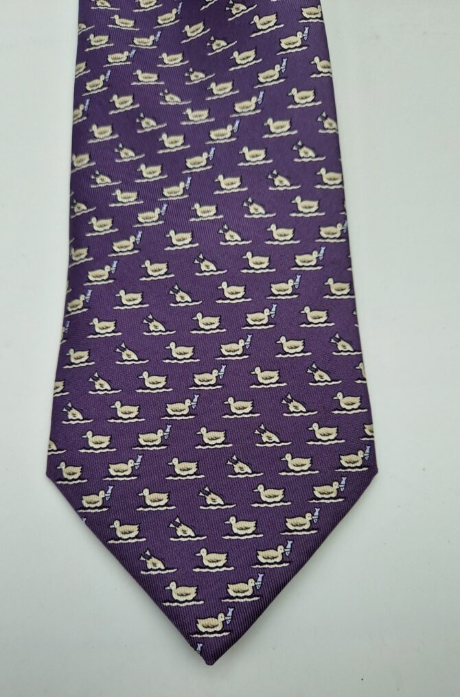Cravate Hermès motif canards – Image 6