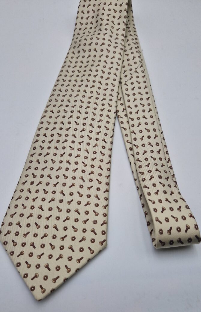 Cravate Hermès motif boulons