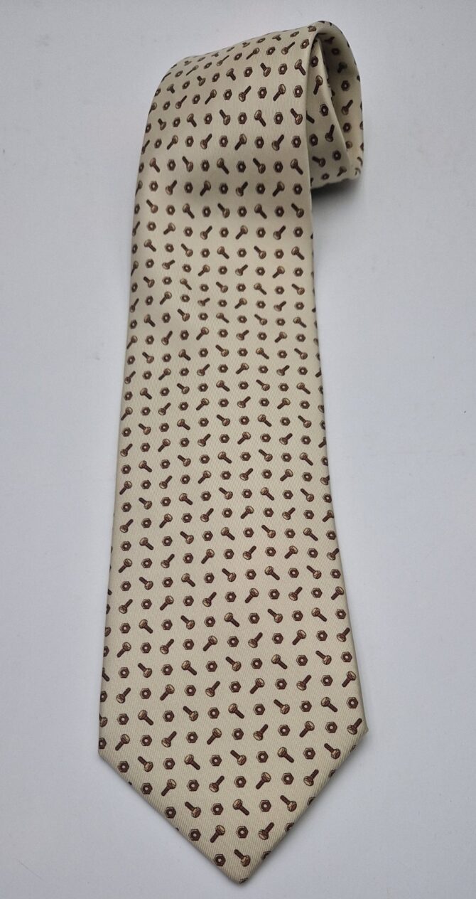 Cravate Hermès motif boulons – Image 4