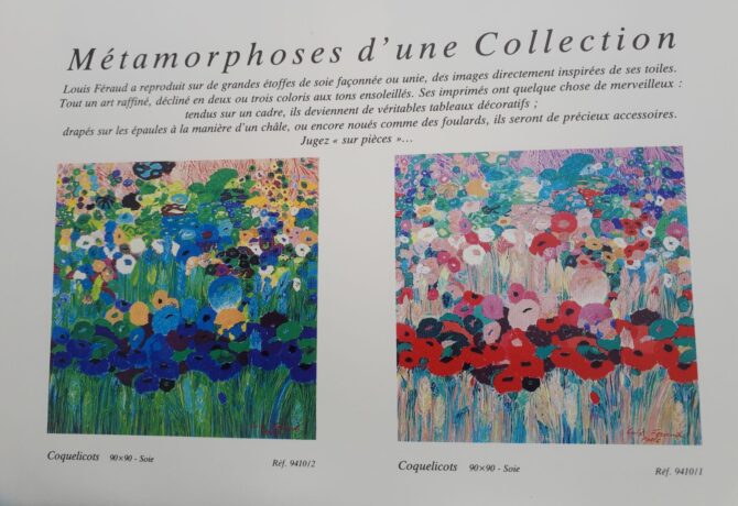 Foulard en soie Louis Féraud Les coquelicots – Image 2