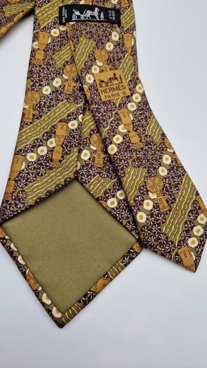 Rare cravate Hermès . Thème art africain – Image 2