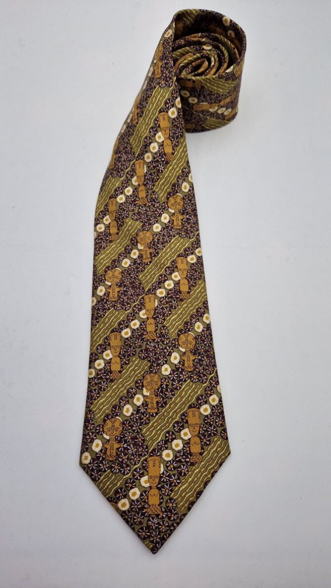 Rare cravate Hermès . Thème art africain – Image 4
