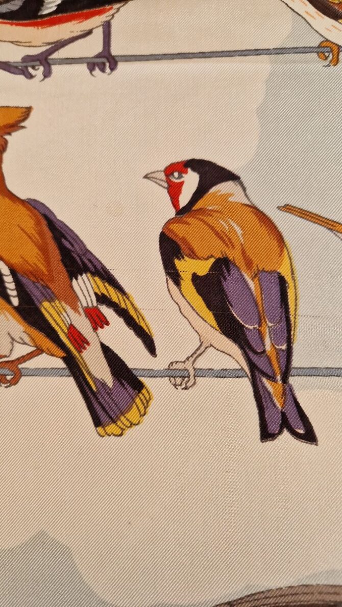 Rare carré Hermès 1953 Les oiseaux des bois et des champs par Hugo Grykar  Première Edition 1953 – Image 5