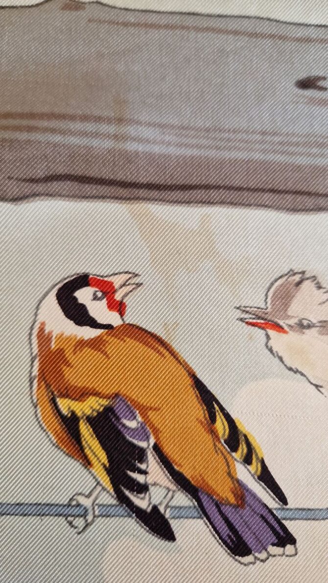 Rare carré Hermès 1953 Les oiseaux des bois et des champs par Hugo Grykar  Première Edition 1953 – Image 7