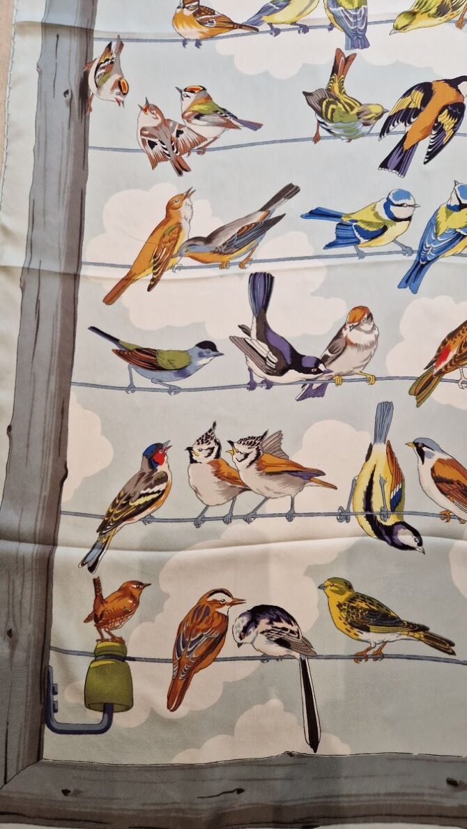 Rare carré Hermès 1953 Les oiseaux des bois et des champs par Hugo Grykar  Première Edition 1953 – Image 9