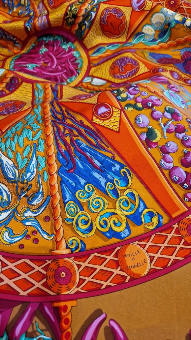 Carré Hermès Aux pays des épices par Annie Faivre 2001 – Image 3