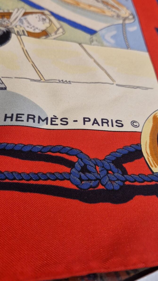 Carré Hermès Belle île en mer , le port par Philippe Dauchez 1960 – Image 6