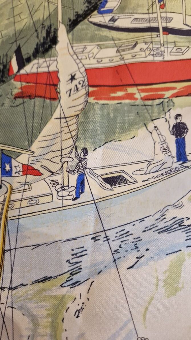 Carré Hermès Belle île en mer , le port par Philippe Dauchez 1960 – Image 7