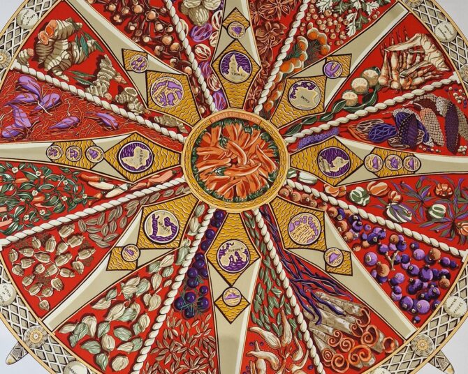 Carré Hermès Aux pays des épices par Annie Faivre 2001 – Image 3
